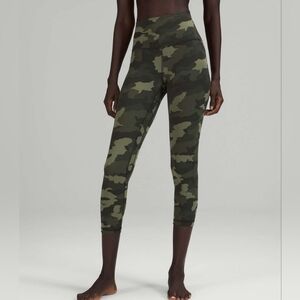 Lululemon Align High-Rise Crop 23" Heritage 365 Camo Medium Olive Multi Size 4